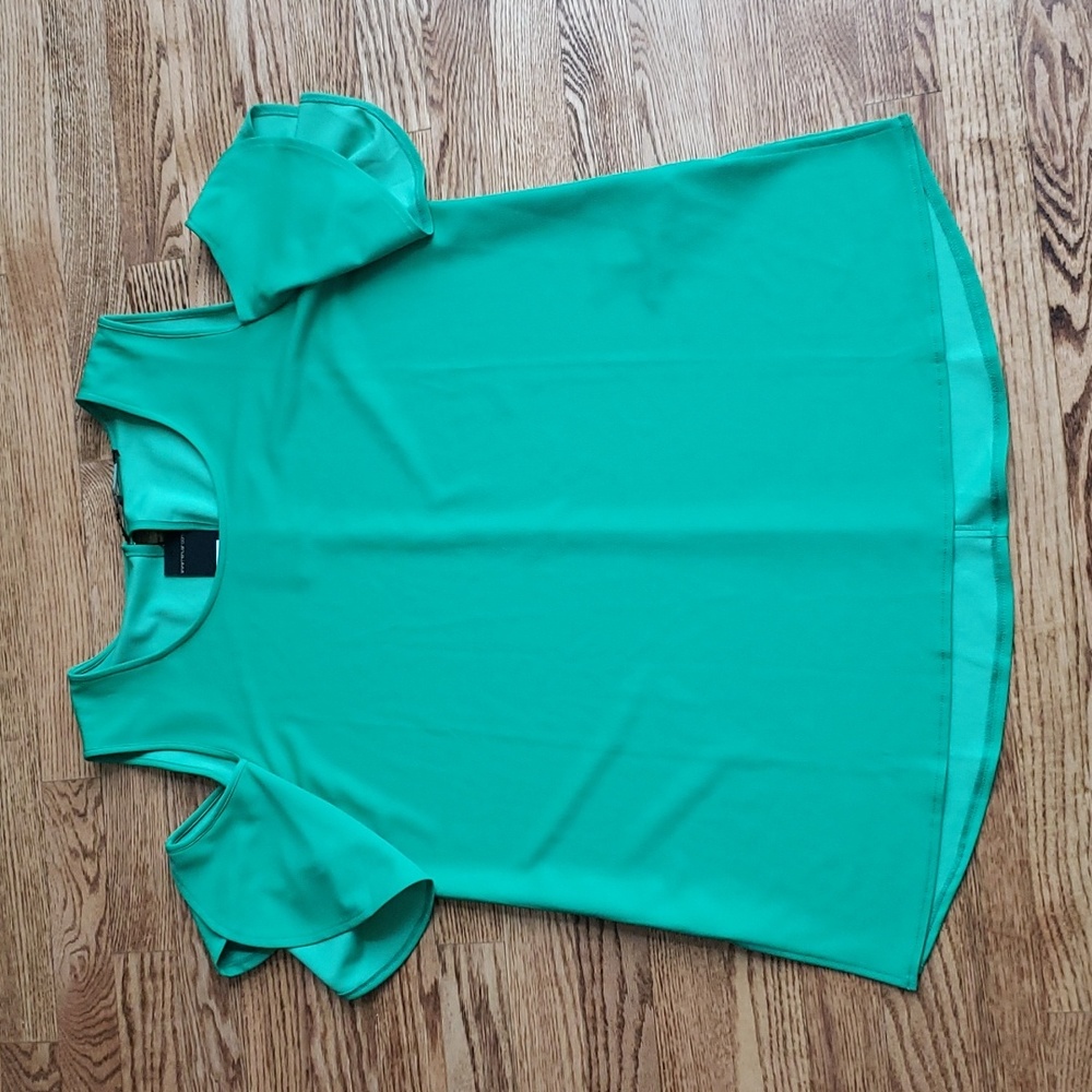 (L) NWT Renuar Solid Color Cold Shoulder Keyhole Cutout Top Formal Office